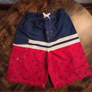 Penguin by Munsingwear boys patriotic swim trunks/board shorts. Size: L (14/16)